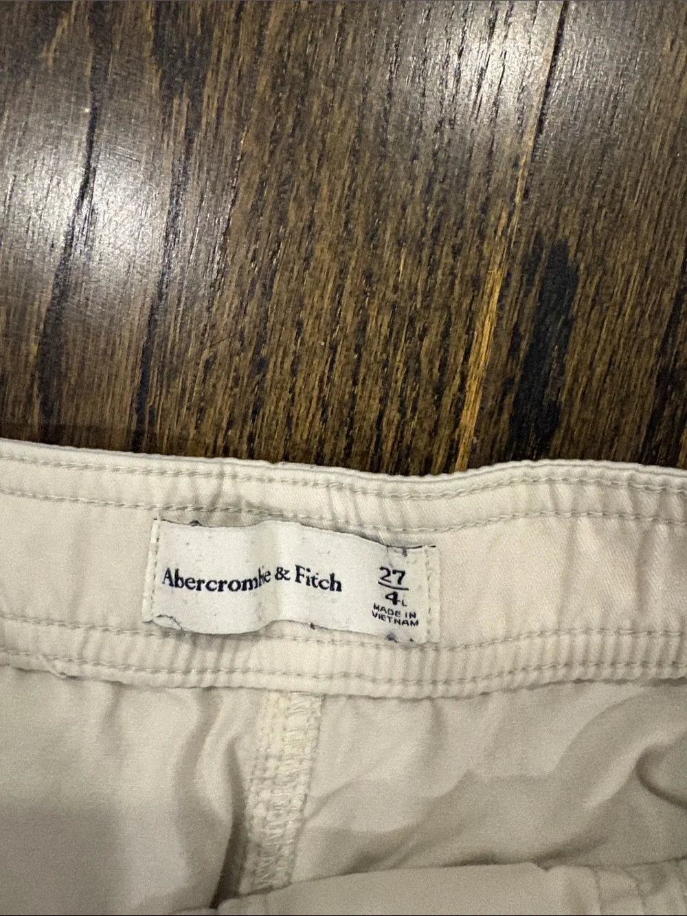 Ladies Cargo Pants in Light Beige - Classic Utility Style by Abercrombie